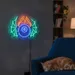 Custom Neon | 8 Ball with Flames Neon Sign | 27x28 | Purple, Orange, Green 2