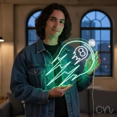 Custom Neon | Comet Design Neon Sign | 28x30 | Green Neon Sign for Home Decor