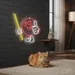 Custom Neon | Cartoon Character with Bat Neon Sign | 26x28 | Hot Pink and Yellow 2