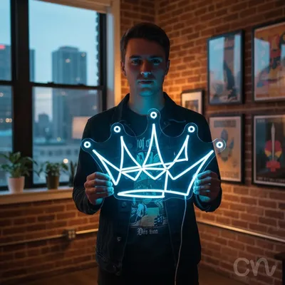 Custom Neon | Crown Neon Sign | 15x24 | White Neon Light for Home Decor and Party