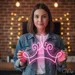 Custom Neon | Crown Design Neon Sign | 28x34 | Hot Pink 1
