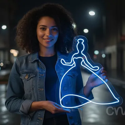 Custom Neon | Wedding Couple Neon Sign | 32x28 | Cool Blue