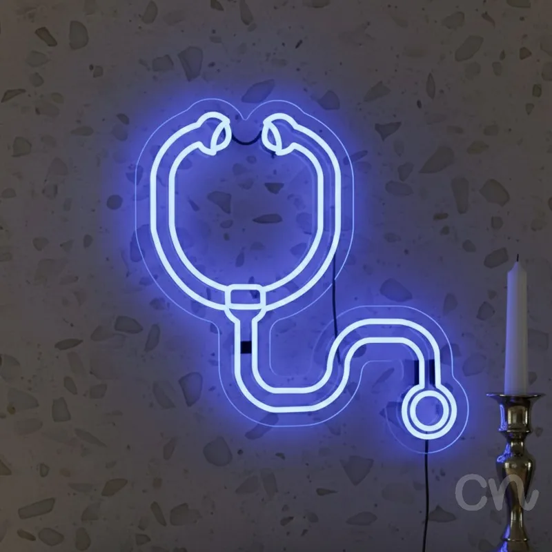 Custom Neon | Stethoscope Design Neon Sign | 21x20 | Purple