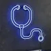 Custom Neon | Stethoscope Neon Sign with Detailed Medical-Inspired Blue LED Design | Wall Art for Clinics, Hospitals, Doctor Offices, Pharmacies, Study Rooms, and Home Decor | 21x20 | Blue 2