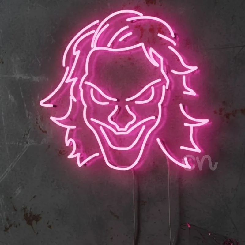 Custom Neon | Joker Face Neon Sign | 23x25 | Pink