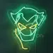 Custom Neon | Joker Face Neon Sign in Green & Yellow LED | 24x20 1