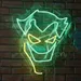 Custom Neon | Joker Face Neon Sign in Green & Yellow LED | Bold Villain-Inspired Neon Light Wall Art | Unique Decorative Lighting for Bars, Game Rooms, Events, Themed Parties | 24x20 2