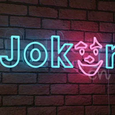 Custom Neon | Joker Neon Sign with Clown Face Detail | 9x24 | Blue & Pink