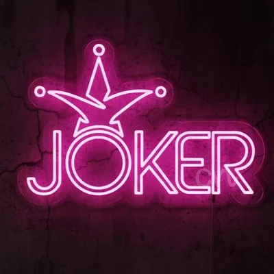 Custom Neon | Joker Neon Sign Wall Light with Jester Hat Design | 20x30 | Pink