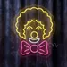 Custom Neon | Clown Face with Bowtie Neon Sign Wall Light |24x19,Yellow & Pink 2