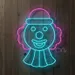 Custom Neon | Clown Face Neon Sign Wall Light | Fun Carnival Themed LED Neon Artwork for Kids Rooms, Bars, and Parties | Durable Energy-Efficient Decor Accent | 30x23 | Blue & Pink 1