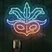 Elegant 21x24 Feathered Masquerade Mask Neon Sign – Vibrant Carnival LED Wall Light for Parties, Festivals, Themed Events, Home Bars & Decor – Bright, Safe, Energy-Efficient & Long-Lasting Lighting 1