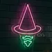 Magical 24x17 Wizard Hat Neon Sign with Beard – LED Wall Light for Halloween, Fantasy-Themed Parties, Bars, Gaming Rooms & Home Decor – Bright Glow, Energy-Efficient, Safe & Durable Event Lighting 2