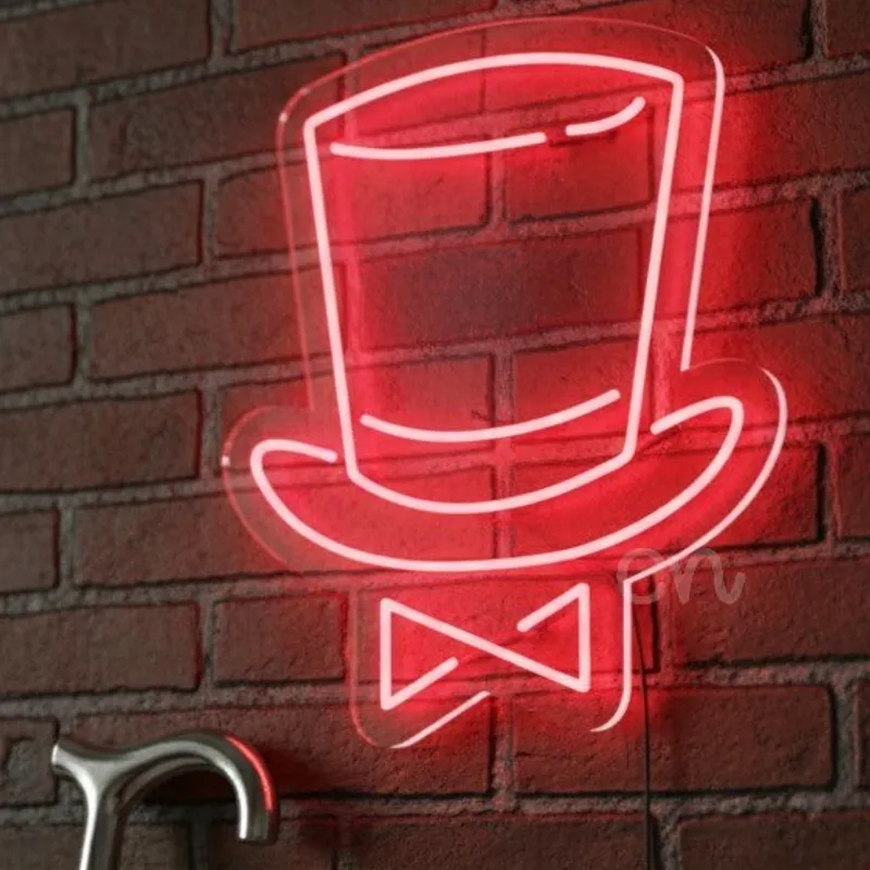Custom Neon | Stylish Top Hat Neon Sign | 24x20