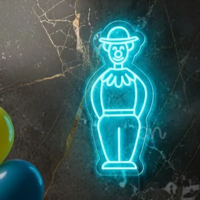 Custom Neon | Clown Standing Neon Sign Wall Light | 24x11 Inch