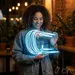 Custom Neon | Abstract Waves Neon Sign | 18x24 | Ice Blue 1