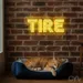 Custom Neon | Tire Neon Sign | 12x28 Inches | Yellow Light for Garage Bar Decor 2