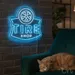 Custom Neon | Tire Shop Neon Sign | 25x26 | Ice Blue Neon Sign for Auto Shops and Garages 2