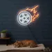 Custom Neon | Flaming Wheel Neon Sign | 22x24 Inches | Orange Neon Sign for Decor 2