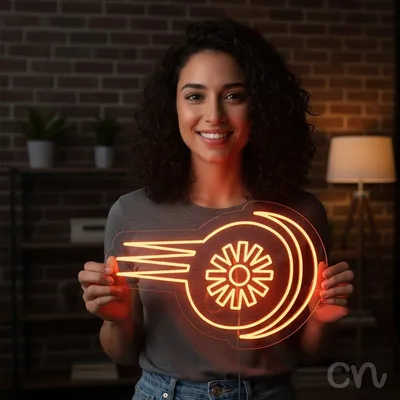 Custom Neon | Abstract Swirl Neon Sign | 16x24 | Orange Beautiful Decorative Light