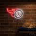 Custom Neon | Flaming Wheel Neon Sign | 15x24 | Red Neon Sign for Bars and Rooms 2