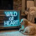 Custom Neon | Wild at Heart Neon Sign | 24x22 | Ice Blue | Bright Wall Decor 2