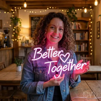 Custom Neon | Better Together Neon Sign | 24x15 | Hot Pink
