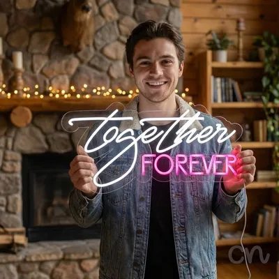 Custom Neon | Together Forever Neon Sign | 30x15 | Hot Pink