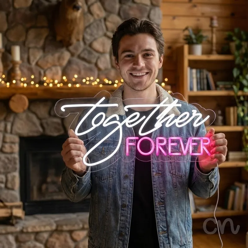 Custom Neon | Together Forever Neon Sign | 30x15 | Hot Pink