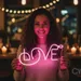 Custom Neon | Love Neon Sign | 24x12 | Hot Pink Wall Decor for Valentine's Day 1