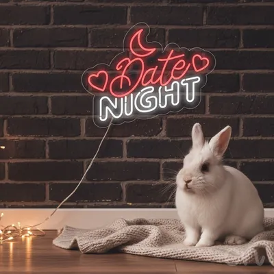 Custom Neon | Date Night Neon Sign | 24x19 | Red and Warm White