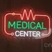 Custom Neon | Medical Center Neon Sign | 20x12 Inches | Green Red White Colors 1