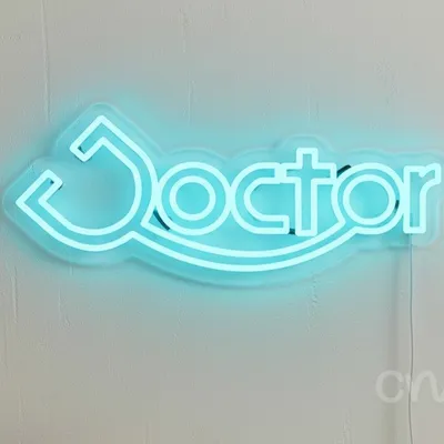 Custom Neon | Doctor Neon Sign | 9x22 | Blue Neon Sign for Medical Office or Clinic