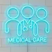 16x20 Inch Blue Medical Care Neon Sign – LED Wall Light Decor with Doctor and Team Symbol for Clinics, Hospitals, Pharmacies, Wellness Centers, Offices, and Home – Modern Healthcare LED Sign 2