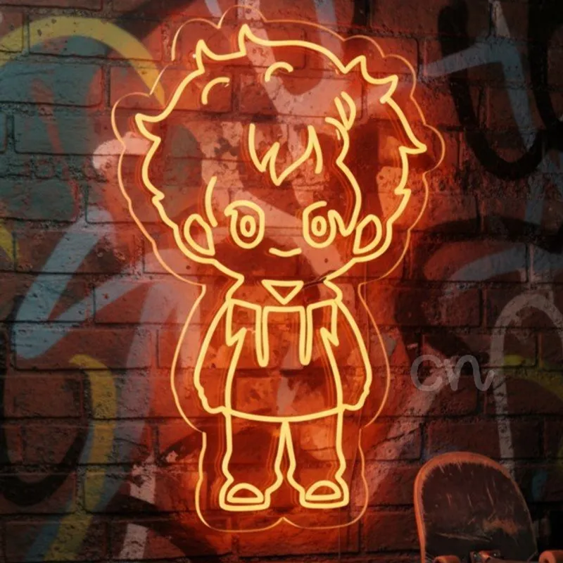 Custom Neon | Anime Chibi Neon Sign | Large 33x22 Inch | Orange