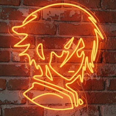 Custom Neon | Anime Neon Sign 28x25 Inch | Orange