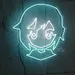 24x23 Anime Neon Sign LED Wall Light – Blue Glowing Anime Character Neon Artwork for Bedroom, Gaming Room, Bar, Cafe, Studio – Aesthetic Otaku Wall Decor, Streamer Background, Gift for Anime Lovers 2