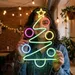 Custom Neon | Christmas Tree Neon Sign | 24x16 | Green, Red, Pink, Cyan, Yellow 1
