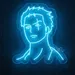 Blue Anime Character Face LED Neon Sign Light 30x27 Wall Decor for Bedroom, Gaming Room, Bar, Living Room, or Studio | Cool Anime-Inspired Wall Light for Fans, Gamers, and Collectors 1
