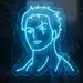 Custom Neon | Blue Anime Character Face LED Neon Sign Light 30x27 2