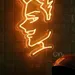24x15 Orange Minimalist Face Neon Sign – Abstract One-Line Modern Portrait Wall Art with LED Neon Tubing for Bedroom, Living Room, Studio, Bar, and Event Decor – Contemporary Lighting 2
