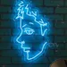 Custom Neon | Blue Minimalist Face Neon Sign | 30x18 1