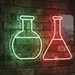 Custom Neon | Dual Chemistry Flask LED Neon Sign | 17x24 | Green, Pink 2