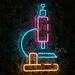 Custom Neon | Microscope LED Neon Sign | 24x14 | Blue, Pink, Orange 1
