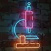 Custom Neon | Microscope LED Neon Sign | 24x14 | Blue, Pink, Orange 2