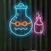 Custom Neon | Chemistry Glassware LED Neon Sign | 22x23 | Blue, Orange, Pink 2