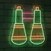 Custom Neon | Laboratory Beaker Pair LED Neon Sign for Science Classrooms, Study Rooms, Labs, Events, and Modern Decorative Interiors | 24x22 | Green, Orange, Pink 2
