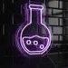 Round Bottom Flask LED Neon Sign | Purple Chemistry Lab Light | Science Classroom, Bar & Event Wall Decor | Durable, Energy-Efficient, Easy to Install Acrylic Neon Artwork | 24x17 Inches 1