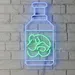 Custom Neon | Bottle with Brain LED Neon Sign | 24x12 in | Blue and Green 2