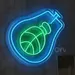 Custom Neon | Light Bulb with Globe LED Neon Sign | Eco-Friendly Energy Efficient Wall Light for Home, Office & Classroom Decor | 24x24 in | Green and Blue 1